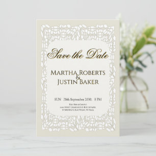 Convite Personalizado elegante local branco ornamental Sal