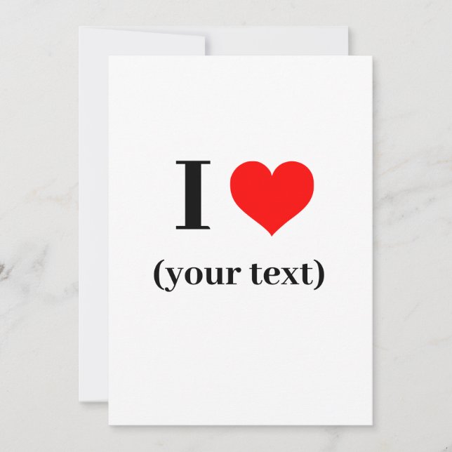 Convite - Personalizado Eu amo (seu texto)  (Frente)