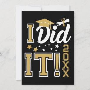 Convite Personalizado Eu Consegui Dourado Graduação Gradua