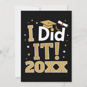 Convite Personalizado Eu Fiz Isso Dourado Graduação Gradua
