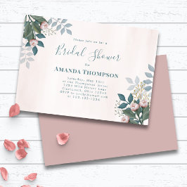 Convite Personalizado Floral Elegante de Chá de panela Ros