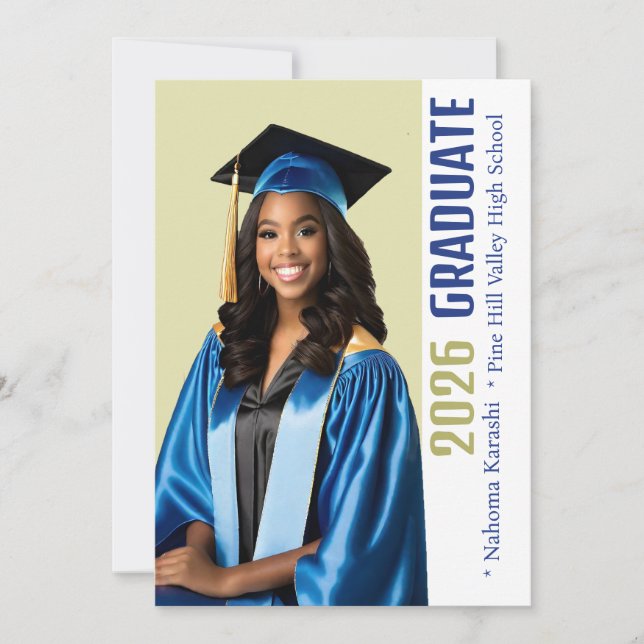 Convite Personalizado Graduado Afro-Americano 2026  (Frente)