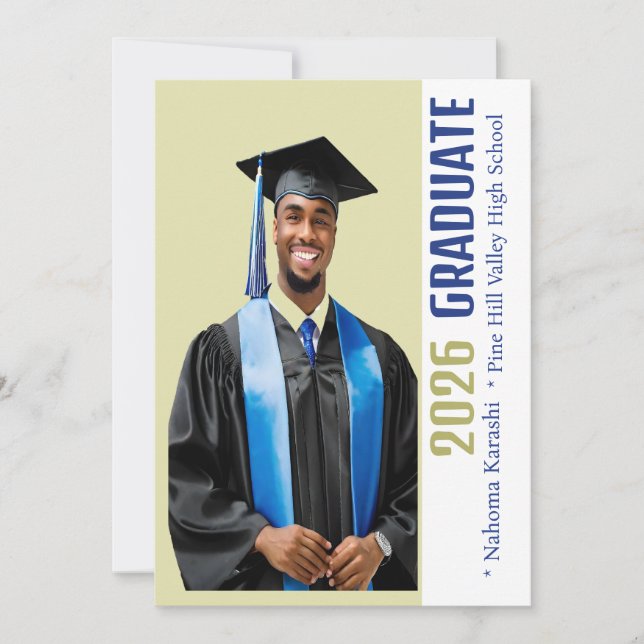Convite Personalizado Graduado Afro-Americano 2026 (Frente)