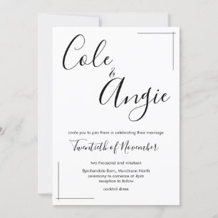 Convite personalizado minimalista para casamento