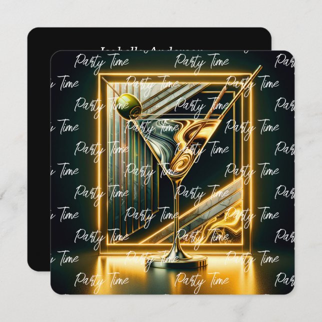 Convite Personalizado Neon Time do Partido Popular (Frente/Verso)