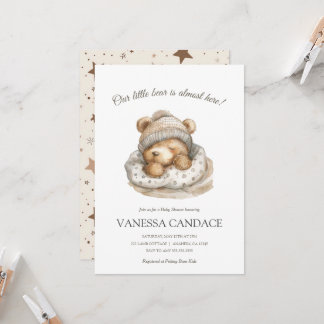 Convite Personalizado Neutro nosso chá de fraldas de urso