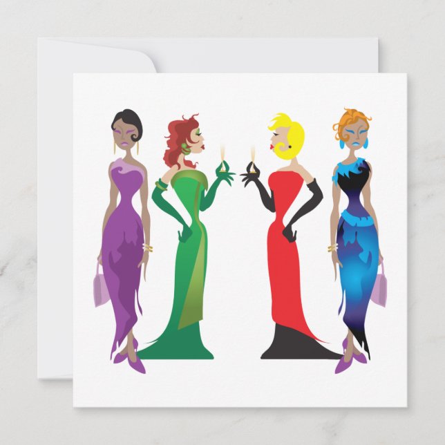 Convite Personalizado Noturno Para Mulheres (Frente)