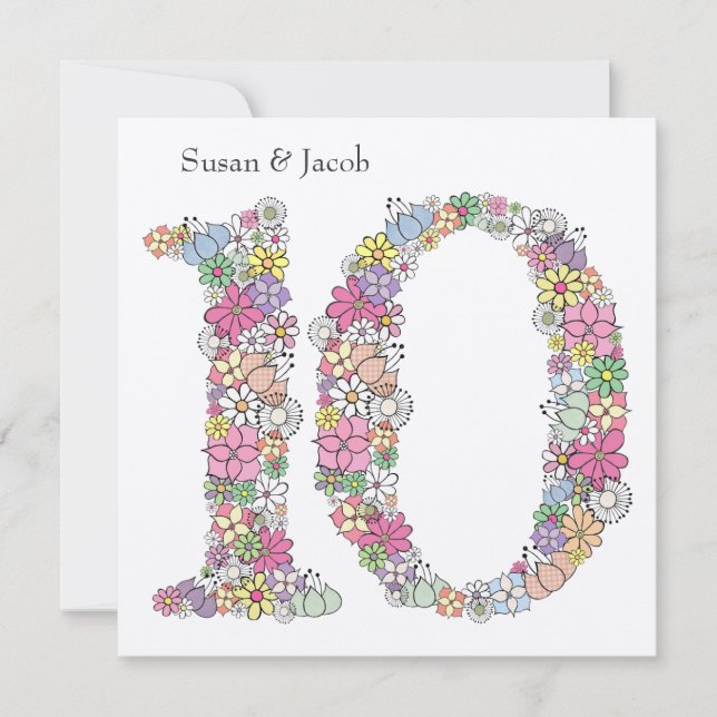 Convite Personalizado para 10º Décimo Aniversário  (Frente)