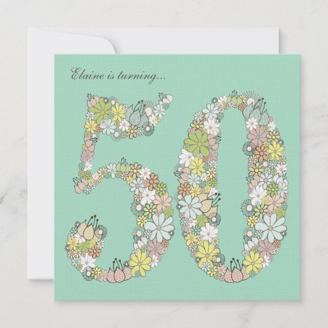 Convite personalizado para 50ª Festa de aniversári (Frente)