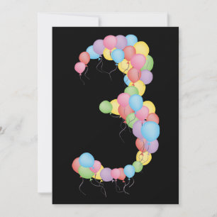 Convite personalizado para aniversário de 3 anos d