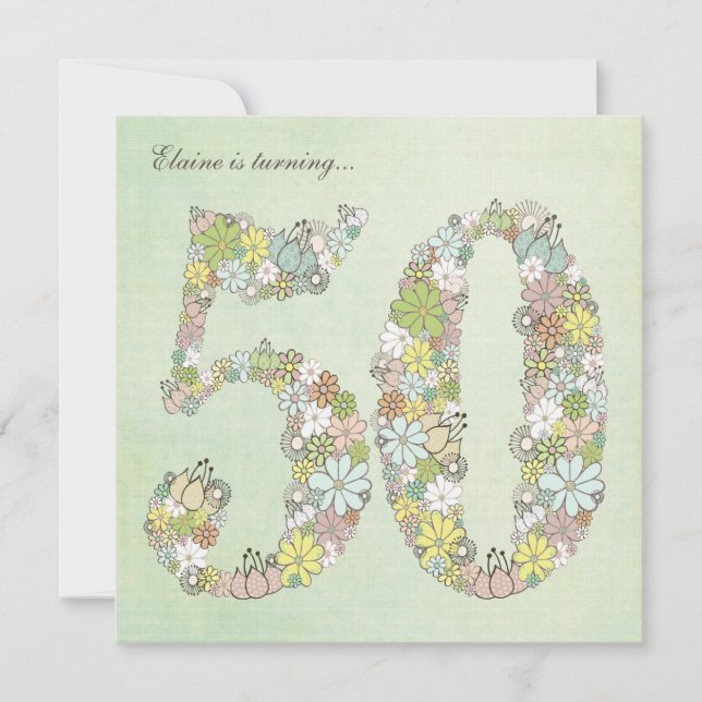 Convite Personalizado para Blooms Verdes da Festa  (Frente)