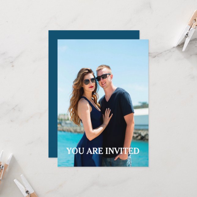 Convite personalizado para casamento de fotos com  (Frente/Verso In Situ)