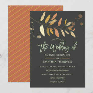 Convite personalizado para casamento de outono