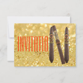 Convite Personalizado para Cigaro do ouro