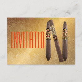 Convite Personalizado para Cigaro do ouro
