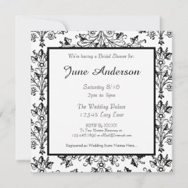 Convite Personalizado para Daisy Damask Preto do c