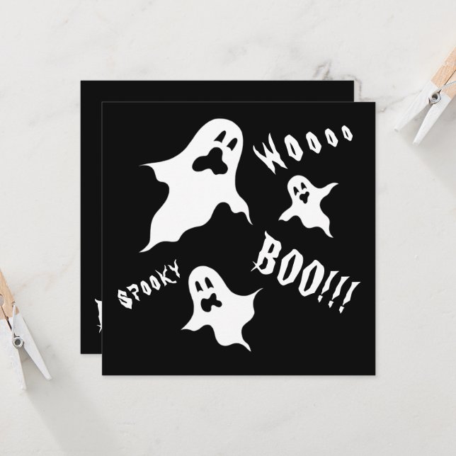 Convite Personalizado para Fantasmas de Halloween (Frente/Verso In Situ)