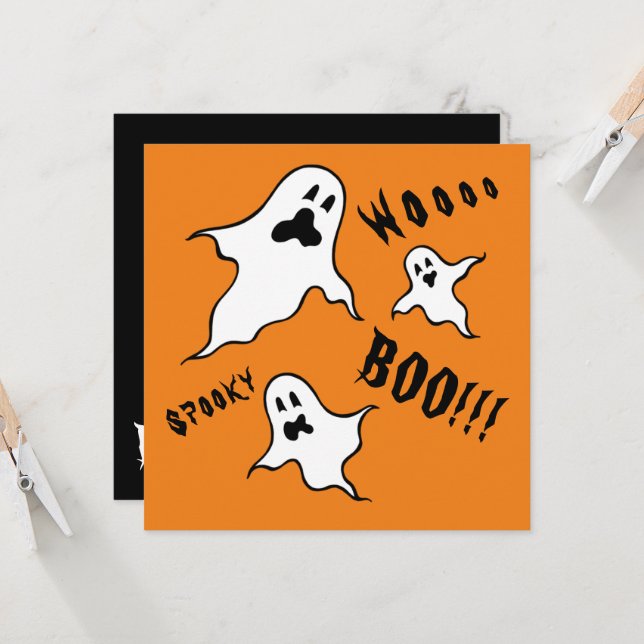 Convite Personalizado para Fantasmas de Halloween (Frente/Verso In Situ)