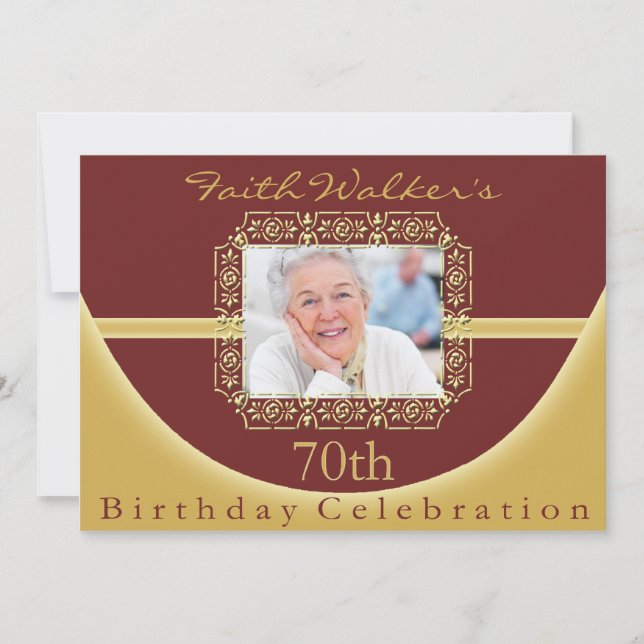 Convite Personalizado para Festa de aniversário 70 (Frente)