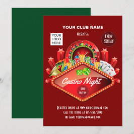 convite personalizado para festa de cassino do clu
