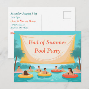 Convite Personalizado para Festa de Piscina no Fim