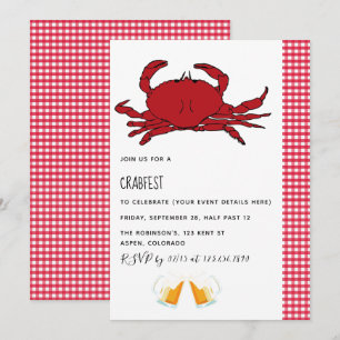 Convite personalizado para festa do caranguejo