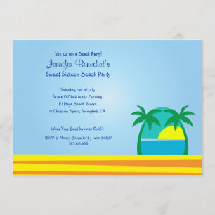 Convite Personalizado para Festa na Praia