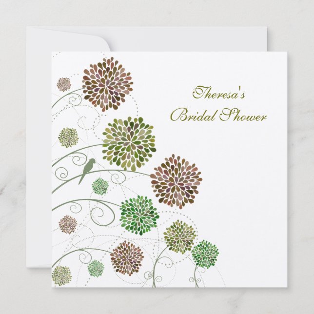 Convite Personalizado para Gables Verde chá de pan (Frente)