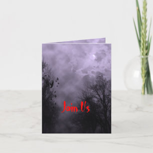 Convite Personalizado para o Céu Roxo Halloween