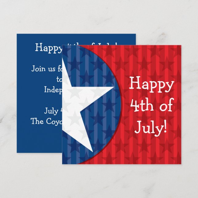 Convite Personalizado para o Dia da Independência  (Frente/Verso)