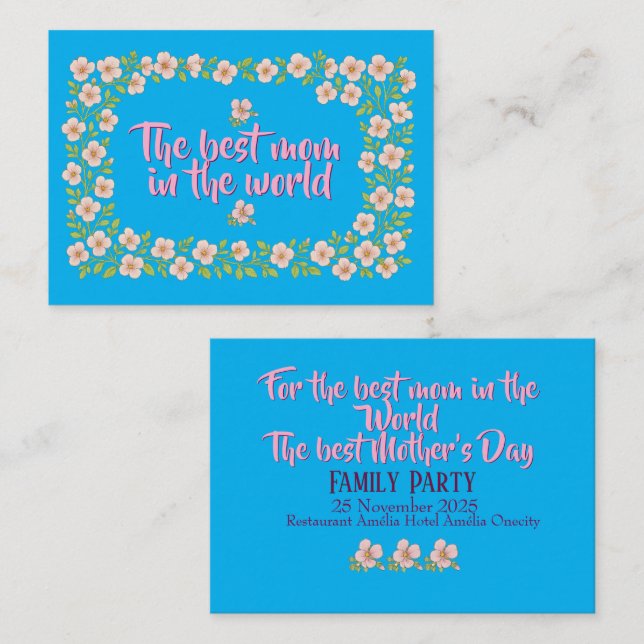 Convite personalizado para o Dia das Mães (Frente/Verso)
