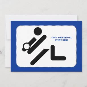 Convite Personalizado para o ícone azul e preto do voleibo