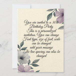 Convite Personalizado para Qualquer Coisa Floral