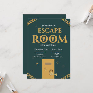 Convite personalizado para sala de fuga