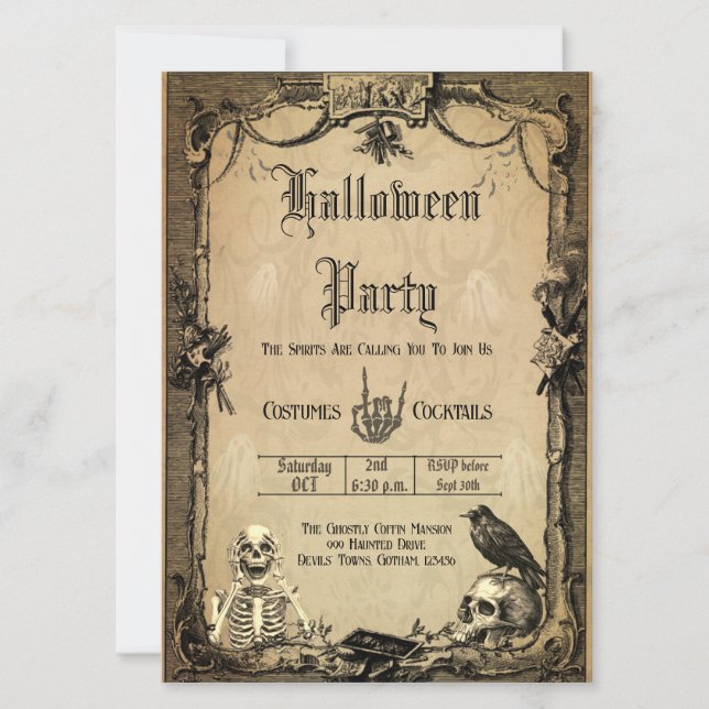 Convite Personalizado para Vintage Halloween Spook (Frente)
