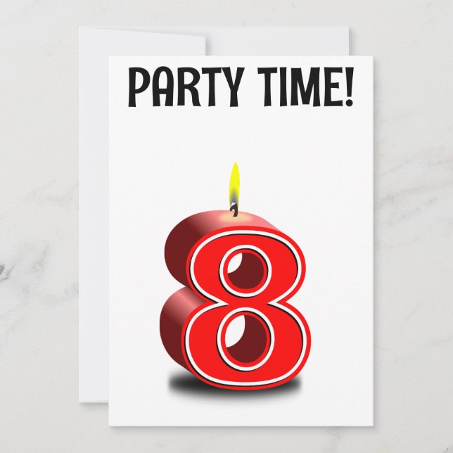 Convite PERSONALIZADO PERSONALIZADO DE 8 ANOS (Frente)