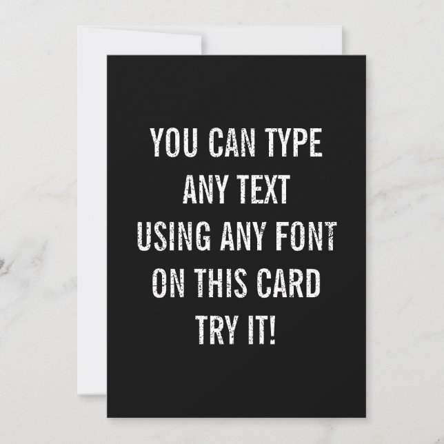 Convite personalizado preto afligido fácil (Frente)