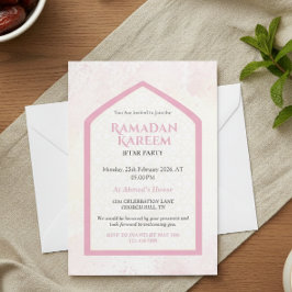 Convite Personalizado Rosa Corado para Iftar do Ra