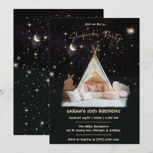 Convite Personalizado Sono sob as Estrelas Aniversário sob
