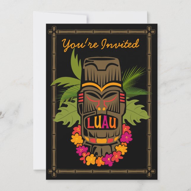 Convite Personalizado Tiki Luau (D) (Frente)