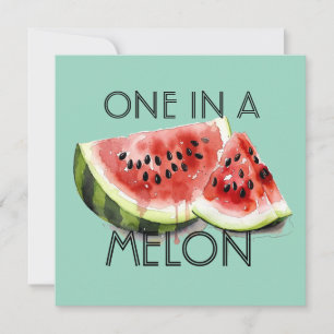 Convite Personalizado UMA EM UM MELÃO Garota de Aniversári