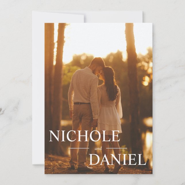 Convite Personalizar 6 Trendy Casamento de Foto Salve o Ca (Frente)