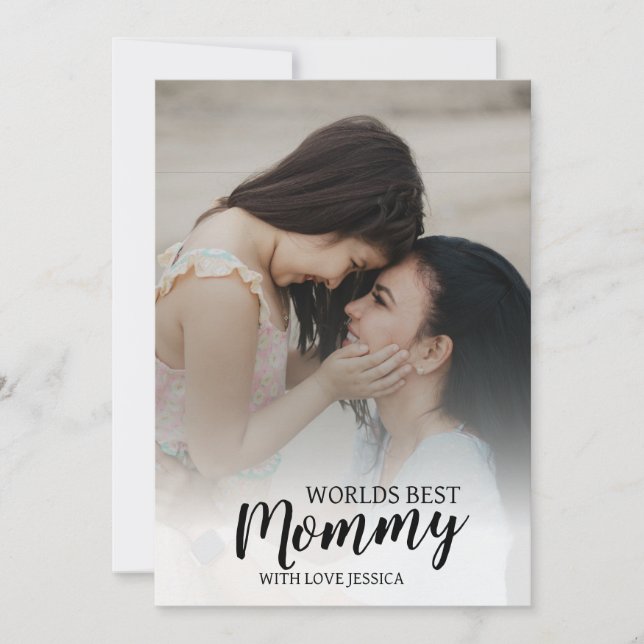 Convite Personalizar a melhor foto de Mamãe do mundo (Frente)