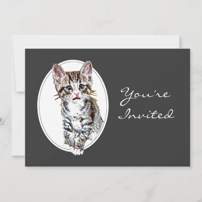 Convite Personalizar Aposentadoria Convide Gato De Gatinha (Frente)