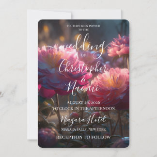 Convite PERSONALIZAR: Belas Flores Etéreas Vibrantes