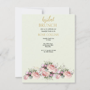 Convite Personalizar Bridal Brunch Rose bouquet