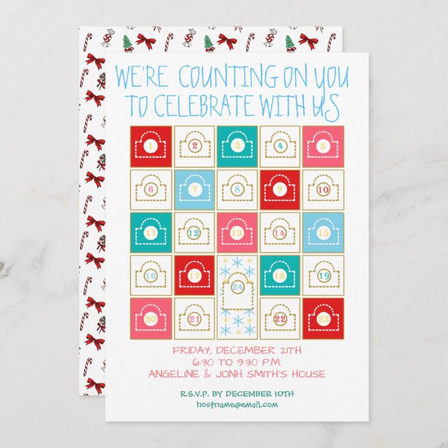 Convite Personalizar Calendário Avançado da Vintage (Frente/Verso)