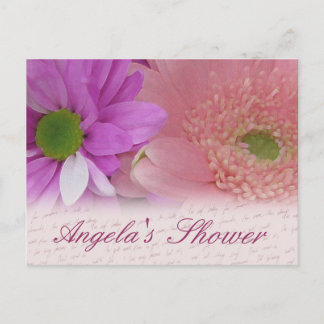 Convite Personalizar cartão postal de flor de chá de panel