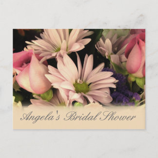 Convite Personalizar cartão postal de flor de chá de panel