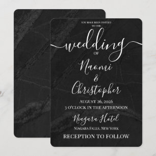 Convite Personalizar: Casamento com Textura de Mármore Pre